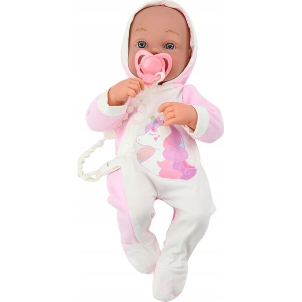 LeanToys Lalka Bobas Ze Smoczkiem Body Jednorożec Różowy Kocyk Akcesoria 35 cm 13676327 5905991015338