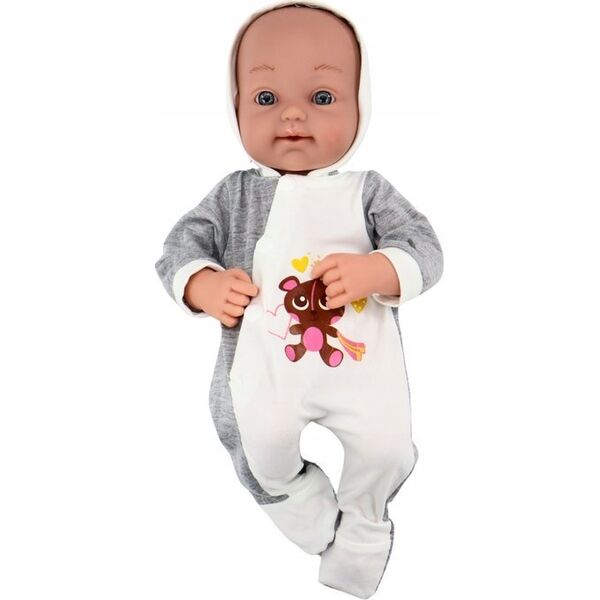 LeanToys Lalka Bobas Ze Smoczkiem Kocyk Body Akcesoria Zestaw 35 cm 13676329 5905991015345