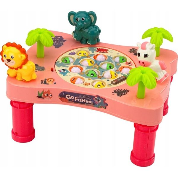 LeanToys Gra Zręcznościowa Łowienie Rybek Stoliczek Różowy 13676382 5905991015796