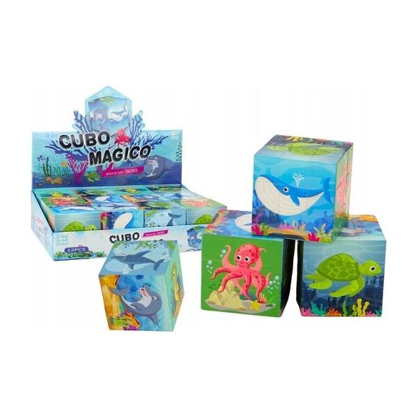 LeanToys Magiczna Kostka Układanka Edukacyjna Zwierzęta Morskie Puzzle Gra Logiczna 13676390 5905991016083