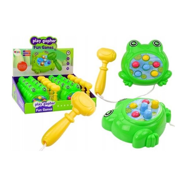 LeanToys Mini Gra Wac A Mole Żabka Młotek Na Sznurku Zielona 13676440 5905991016946