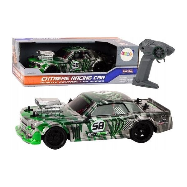 LeanToys Autko Zdalnie Sterowane RC 1:16 Gumowe Koła Drift Zielone 13676464 5905991017240