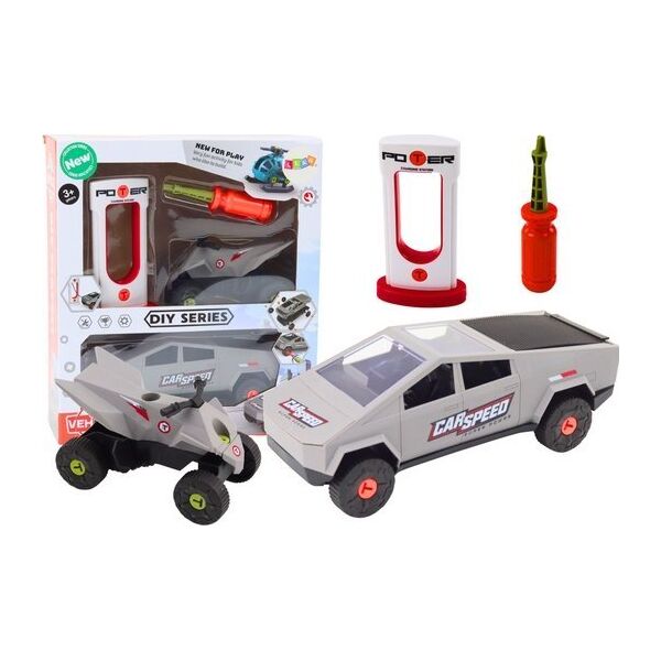 LeanToys Zestaw Nowoczesne Auto z Quadem Do Rozkręcania DIY Siwy 13676548 5905991018537