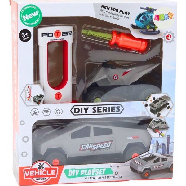 LeanToys Zestaw Nowoczesne Auto z Quadem Do Rozkręcania DIY Siwy 13676548 5905991018537