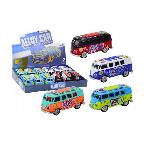 LeanToys Camper Bus 1:32 Metalowy Światła Dźwięki Napęd Otwierane Drzwi 13676646 5905991019480