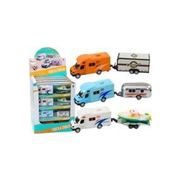 LeanToys Autko Terenowe Z Łodzią Lub Kamperem Napęd Metalowe 13676656 5905991019572