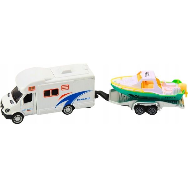 LeanToys Autko Terenowe Z Łodzią Lub Kamperem Napęd Metalowe 13676656 5905991019572