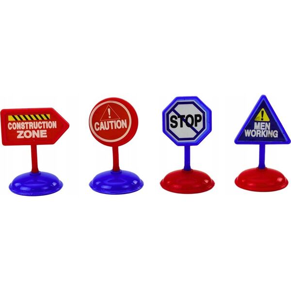 LeanToys Zestaw 12 Autek Samolotów Z Napędem 5cm Znaki Drogowe 13676660 5905991019695