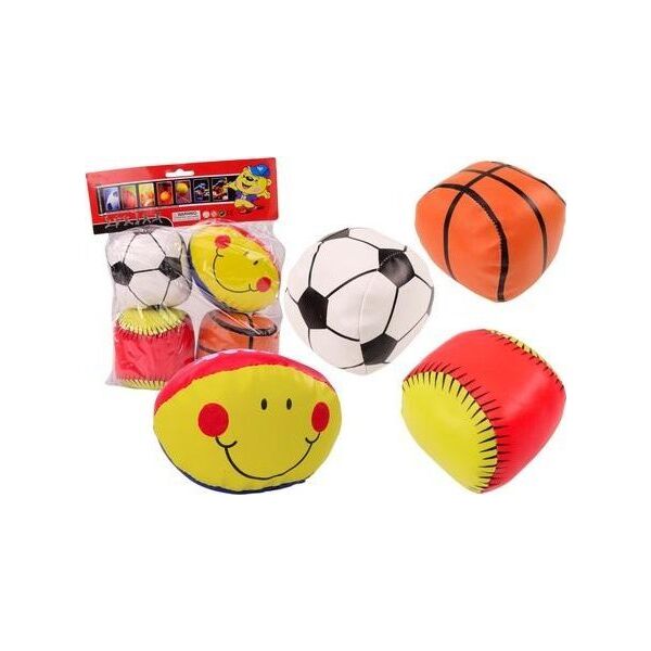 LeanToys Miękkie Piłki Sportowe Koszykówka Rugby Piłka Nożna Baseball Zestaw 4ele. 13676687 5905991020370