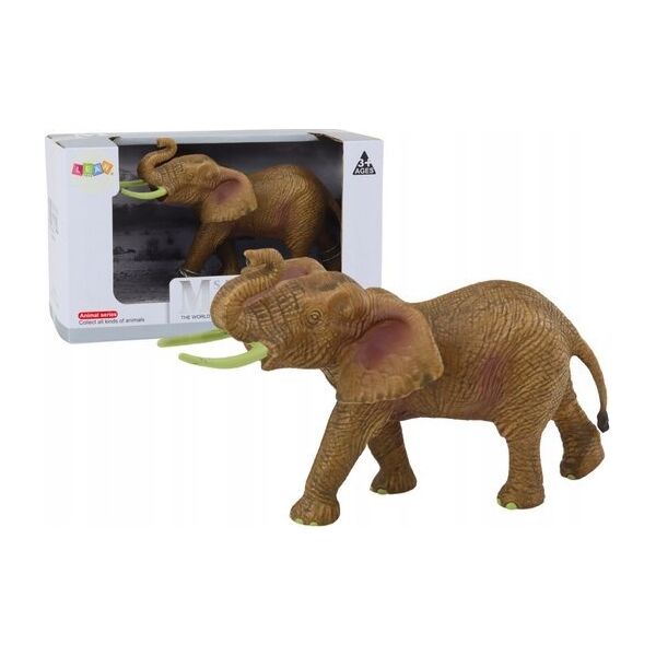 Figurka LeanToys Figurka Kolekcjonerska Słoń Afrykański Z Podniesioną Trąbą Safari 13676706 5905991020677