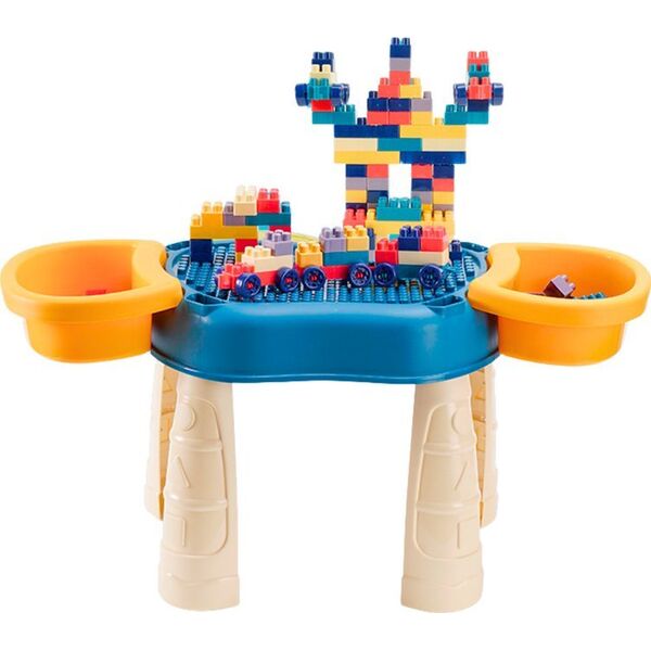 LeanToys Wielofunkcyjny Stolik 4w1 Klocki Łowienie Ryb Rysowanie Niebieski 13676783 5905991021506