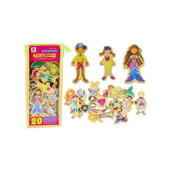 LeanToys Zestaw Magnesy Drewniane Postacie W Przebraniach Kolorowe 20 Sztuk 13676809 5905991021810