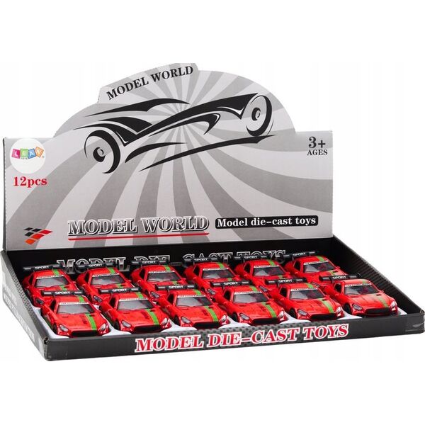 LeanToys Auto Sportowe Samochód 1:32 Figurka Spojler Metal Czerwony Dźwięki 13676813 5905991022022