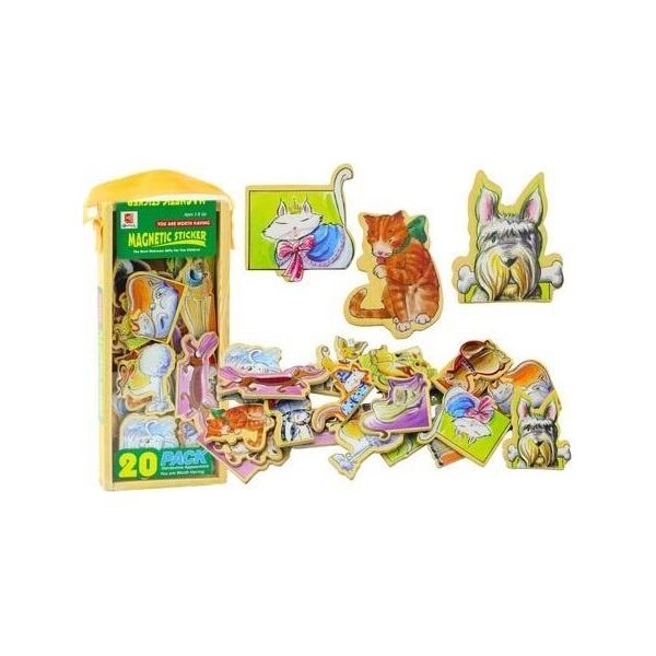 LeanToys Zestaw Magnesy Drewniane Zwierzęta Kolorowe 20 Sztuk 13676817 5905991021797