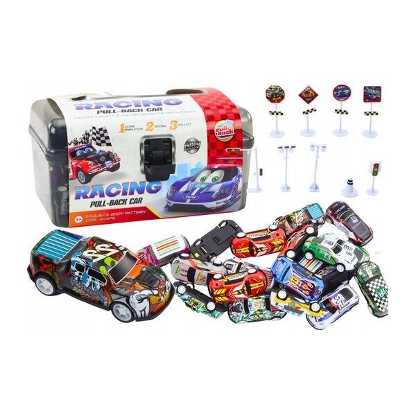 LeanToys Zestaw Resoraków W Walizce 25szt Znaki Drogowe Samochody 13676894 5905991023364