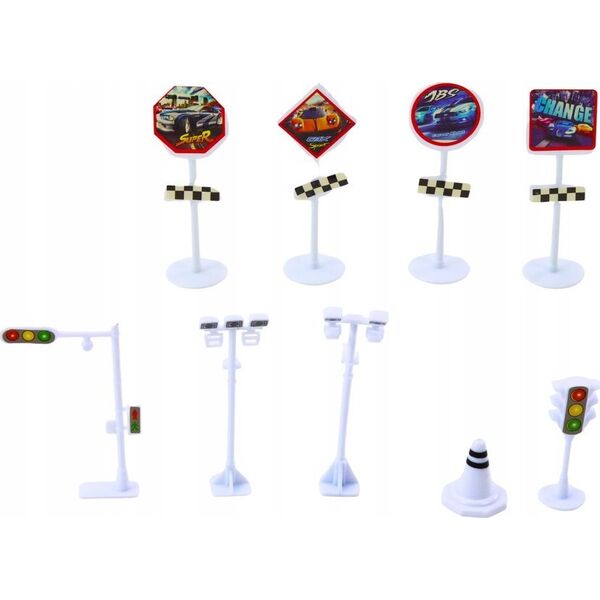 LeanToys Zestaw Resoraków W Walizce 25szt Znaki Drogowe Samochody 13676894 5905991023364