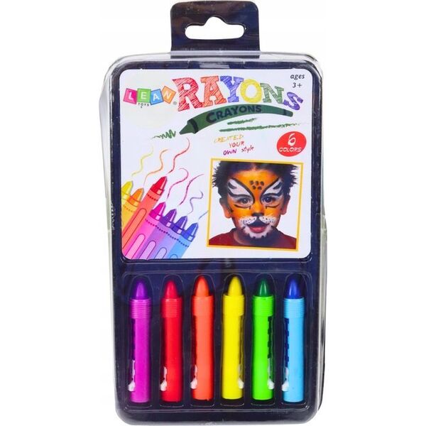 LeanToys Zestaw Kredek Do Malowania Twarzy Kolorowe 6 Sztuk 13676896 5905991023425