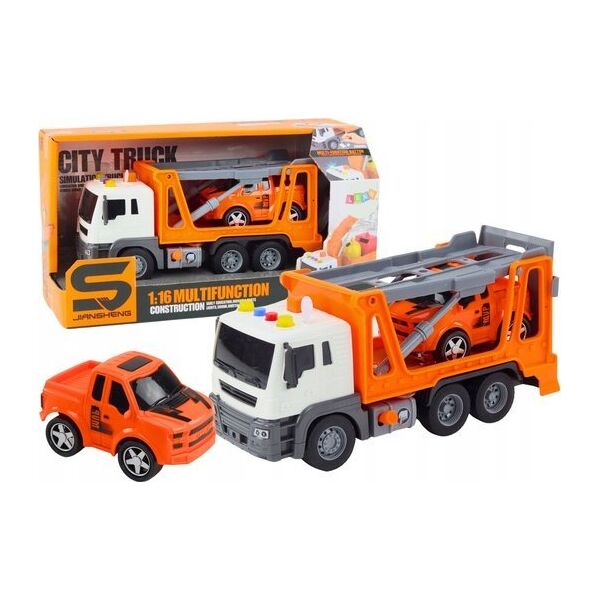 LeanToys Ciężarówka Laweta Multifunkcyjna Światła i Dźwięki 1:16 Pomarańczowa Autko 13676919 5905991023579