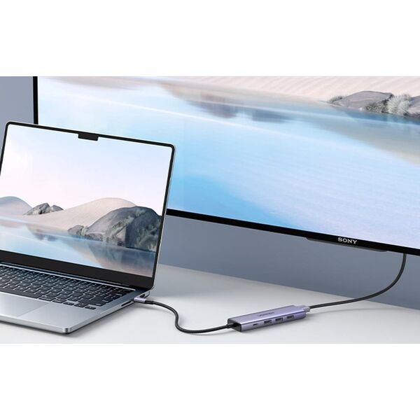 HUB USB Ugreen Hub USB-C Ugreen CM511, HDMI 4K 60Hz, 3x USB 3.0 5Gbps, PD 100W (srebrny) 13680329 6941876215973