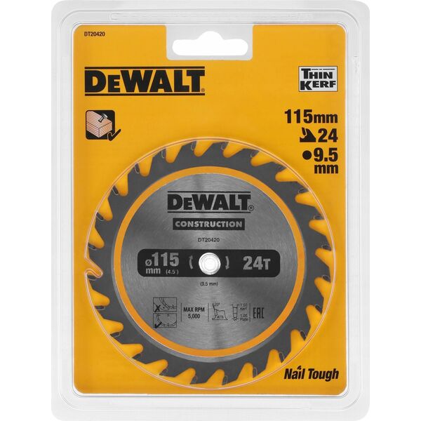 Dewalt DEWALT PIŁA TARCZ.115x25z ATB DREWNO Z GWOŹDZIAMI DO DCS571 13683766 5054905255992