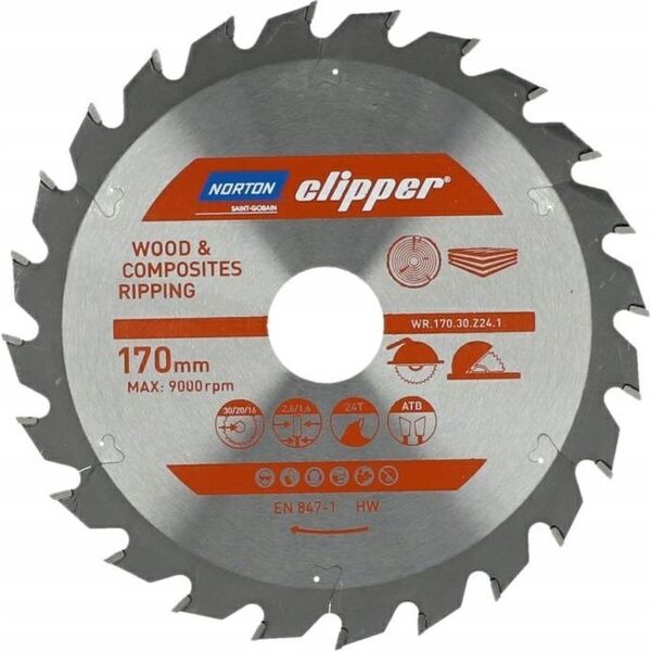 Norton NORTON PIŁA TARCZOWA 170mm x 30mm x 48z DREWNO I KOMPOZYTY ATB (2,6 / 1,6) 13683855 5450248769422