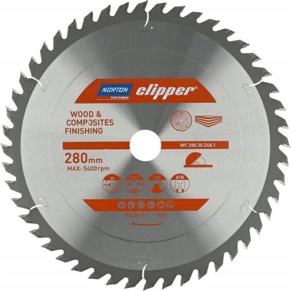 Norton NORTON PIŁA TARCZOWA 280mm x 30mm x 48z DREWNO I KOMPOZYTY ATB (3,2 / 2,2) 13683872 5450248769170