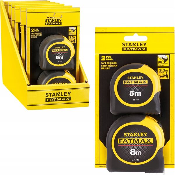 Stanley Miary 5m+8m x 31.7mm FM BLADEARMOR,dwupak 13684090 3253560317256