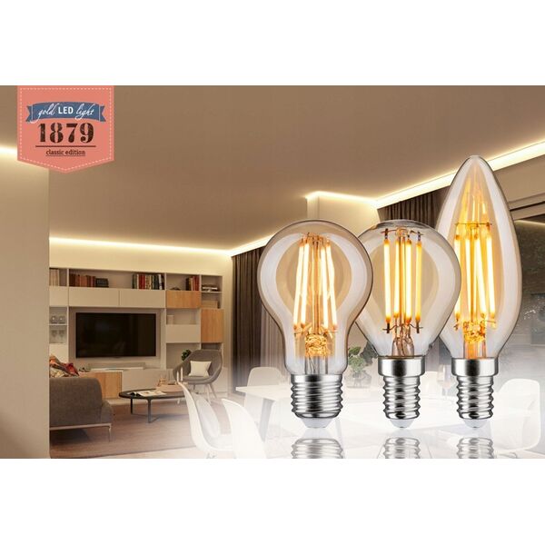 Paulmann Źródło światła LED 1879 G95 DIM 6W 470lm E27 1800K 230V złoty / szkło 13684404 4000870291894