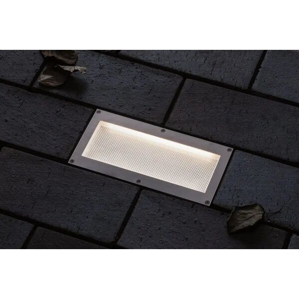 Paulmann Oprawa dogruntowa BRICK LED 1.6W 50lm 3000K IP68 z czujnikiem ruchu 200x100 230V aluminium / stal nierdzewna 13684535 4000870943373
