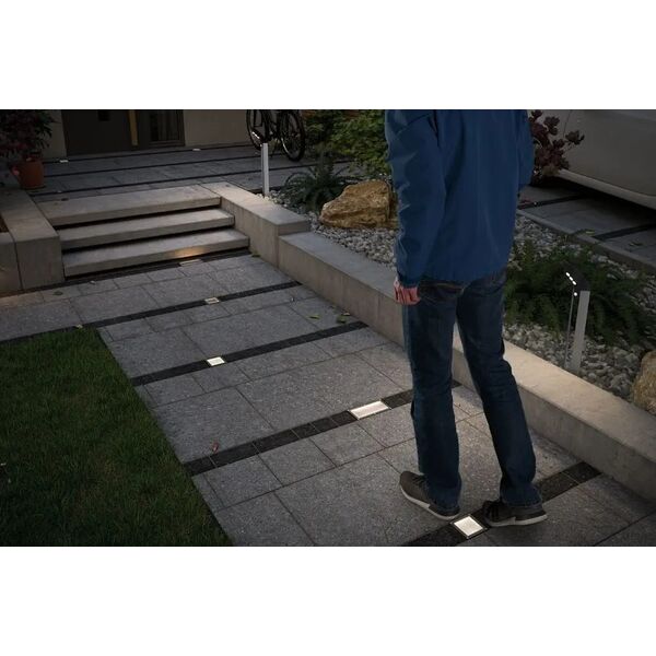 Paulmann Oprawa dogruntowa BRICK LED 1.6W 50lm 3000K IP68 z czujnikiem ruchu 200x100 230V aluminium / stal nierdzewna 13684535 4000870943373