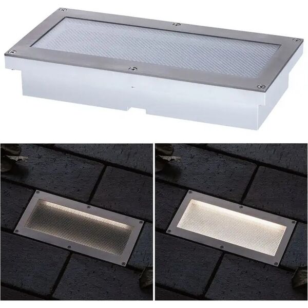 Paulmann Oprawa dogruntowa BRICK LED 1.6W 50lm 3000K IP68 z czujnikiem ruchu 200x100 230V aluminium / stal nierdzewna 13684535 4000870943373