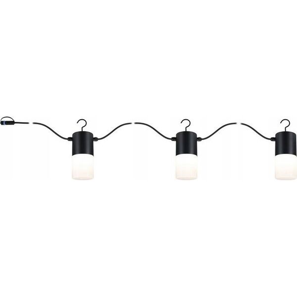Paulmann Łańcuch świetlny Plug & Shine TUBS 3x2W 3000K E14 IP44 24V antracyt / aluminium 13684566 4000870947616