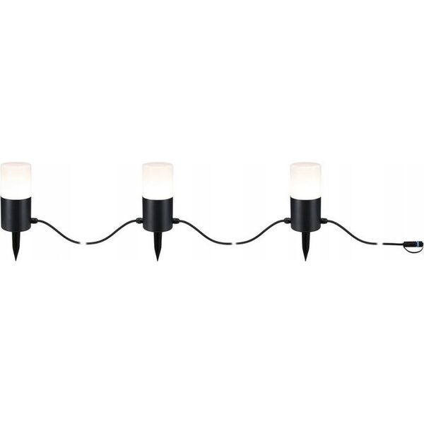 Paulmann Łańcuch świetlny Plug & Shine TUBS 3x2W 3000K E14 IP44 24V antracyt / aluminium 13684566 4000870947616