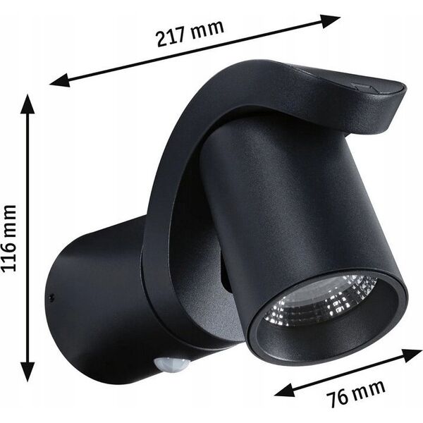 Kinkiet Paulmann Oprawa elewacyjna CUFF LED 10W 700lm 3000K IP44 230V antracyt aluminium 13684579 4000870948309