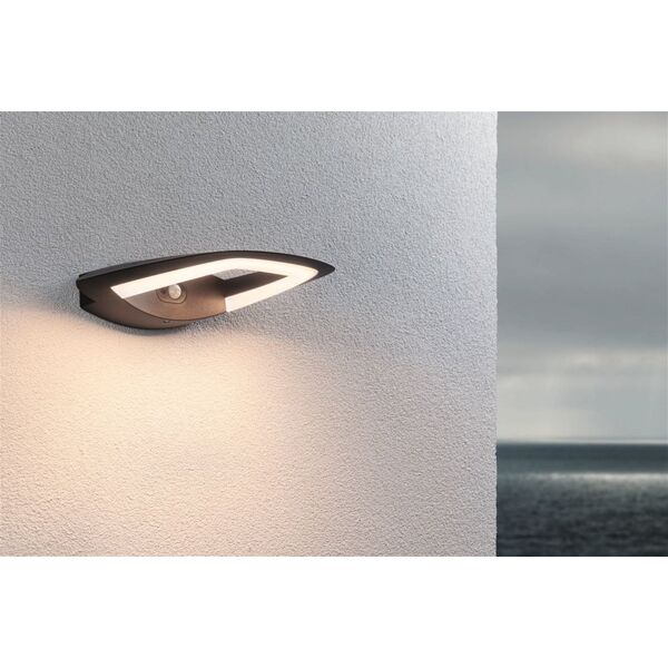Kinkiet Paulmann Oprawa elewacyjna AKENA LED PIR 11W 800lm 3000K IP44 230V antracyt aluminium 13684582 4000870948385