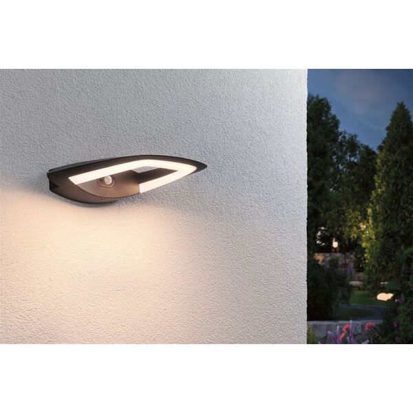 Kinkiet Paulmann Oprawa elewacyjna AKENA LED PIR 11W 800lm 3000K IP44 230V antracyt aluminium 13684582 4000870948385