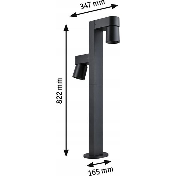 Kinkiet Paulmann Oprawa ogrodowa KIMU LED 2X8W 2X750lm 3000K IP44 230V antracyt aluminium 13684587 4000870948248