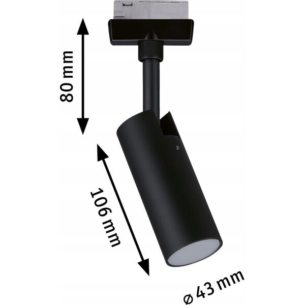 Paulmann Reflektor na szynoprzewód URail TUBO LED 3-STEP DIM 4W 150lm 3000K 230V czarny matowy/ metal 13684625 4000870955925