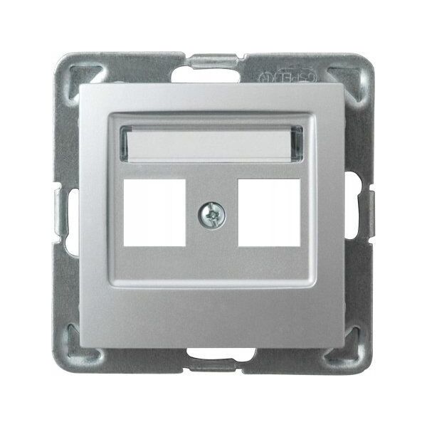 Ospel Obudowa gniazda Ospel Impresja GPK-2Y/p/18 podwójnego typu Keystone prosta srebro 13684758 5907577462116