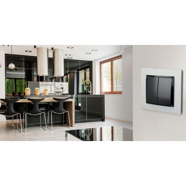 Ospel Obudowa gniazda Ospel Impresja GPK-2Y/p/18 podwójnego typu Keystone prosta srebro 13684758 5907577462116