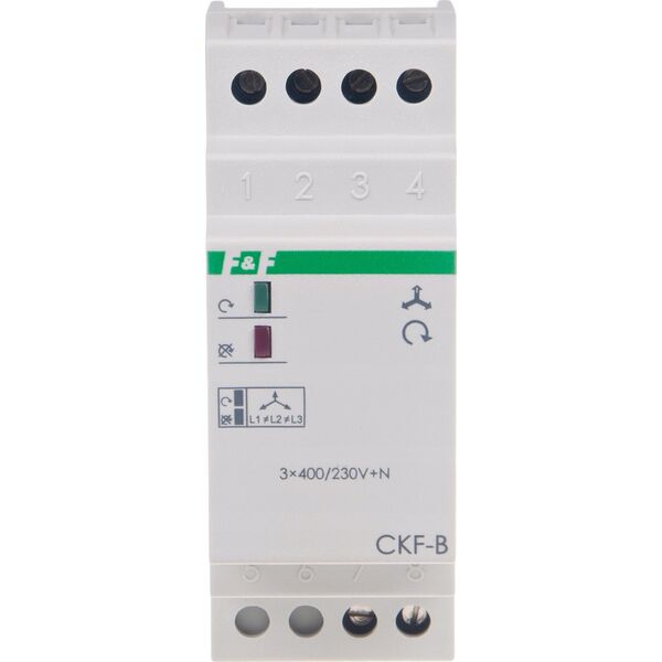 F&F Przekaźnik kolejności i zaniku faz F&F CKF-BR-TRMS 10A 1NO/NC opóźnienie 4s asymetria 40-80V True RMS na szynę DIN 13684932 5902431673639