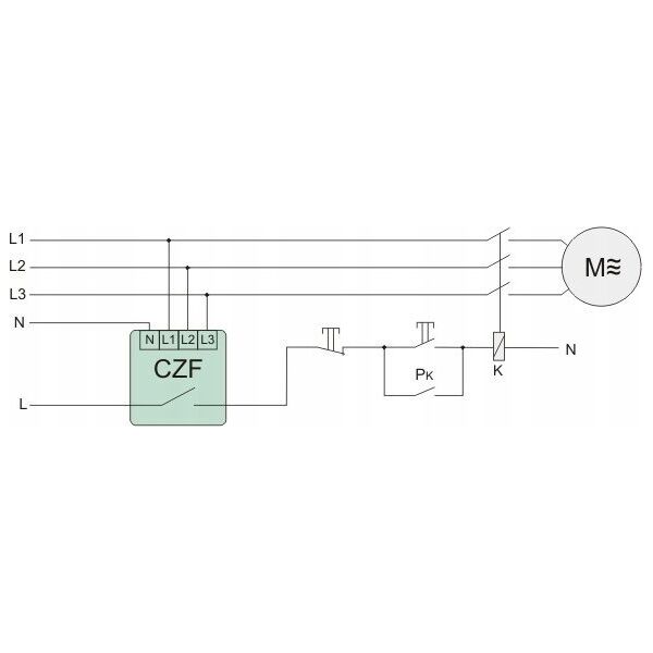 F&F Przekaźnik kolejności i zaniku faz F&F CKF-BR-TRMS 10A 1NO/NC opóźnienie 4s asymetria 40-80V True RMS na szynę DIN 13684932 5902431673639
