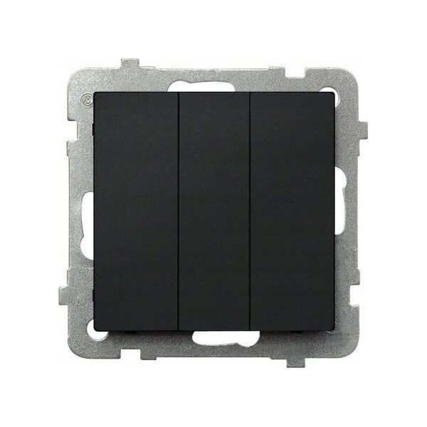 Ospel Przycisk Ospel Sonata ŁP-24R/m/33 podtynkowy zwierny potrójny 10AX 250V IP20 czarny metalik 13684983 5906729007953