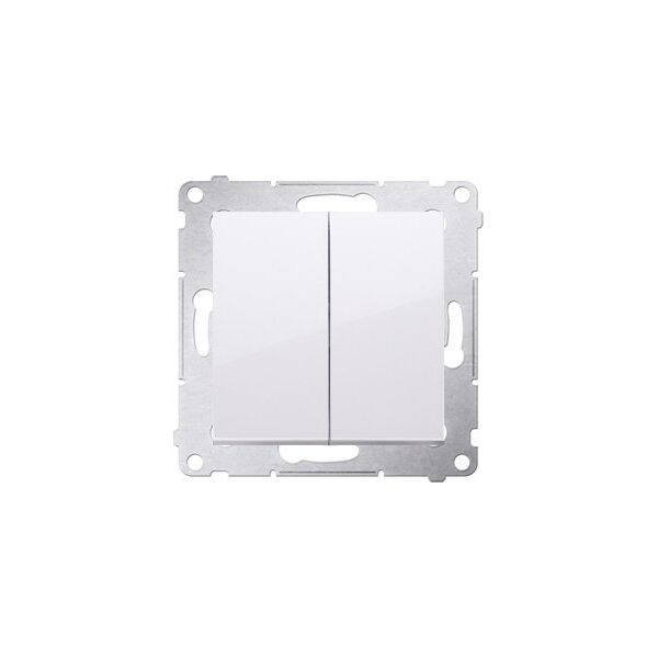Kontakt-Simon Łącznik schodowy Kontakt-Simon Simon 54 DW6/2L.01/X/11 podwójny z podświetleniem bez piktogramu moduł 10AX 250V~ zaciski śrubowe biały 13684994 5902787865269