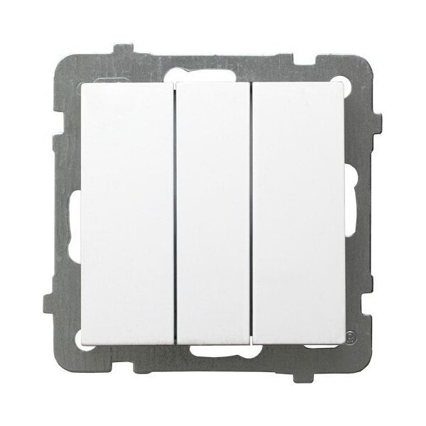 Ospel Przycisk Ospel As ŁP-24G/m/00 podtynkowy zwierny potrójny 10AX 250V IP20 biały 13684996 5906729007991