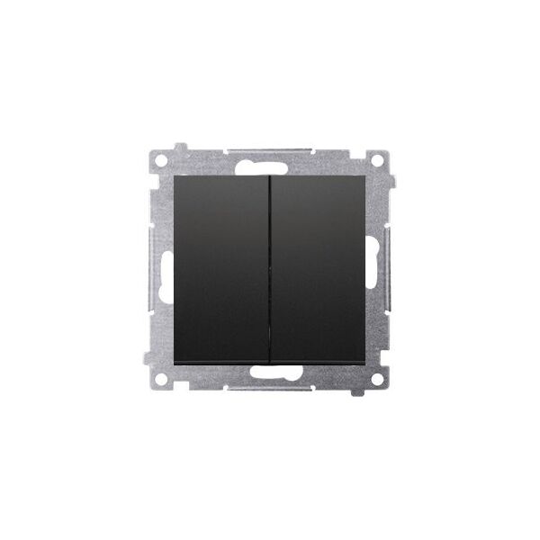 Kontakt-Simon Łącznik schodowy Kontakt-Simon Simon 54 DW6/2.01/X/49 podwójny bez piktogramu moduł 10AX, 250V~ czarny mat 13685008 5902787875305