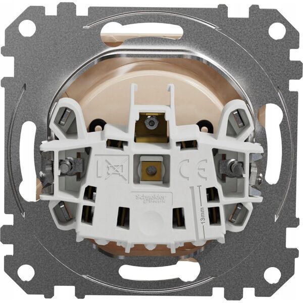SCHNEIDERE Gniazdo pojedyncze z uziemieniem Schneider Sedna Design SDD112011 z przesłonami beżowe Design & Elements 13685011 3606481478535