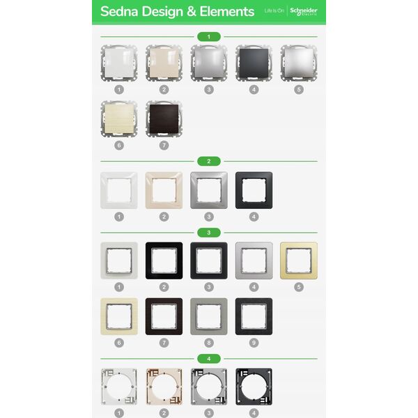 SCHNEIDERE Gniazdo pojedyncze z uziemieniem Schneider Sedna Design SDD112011 z przesłonami beżowe Design & Elements 13685011 3606481478535