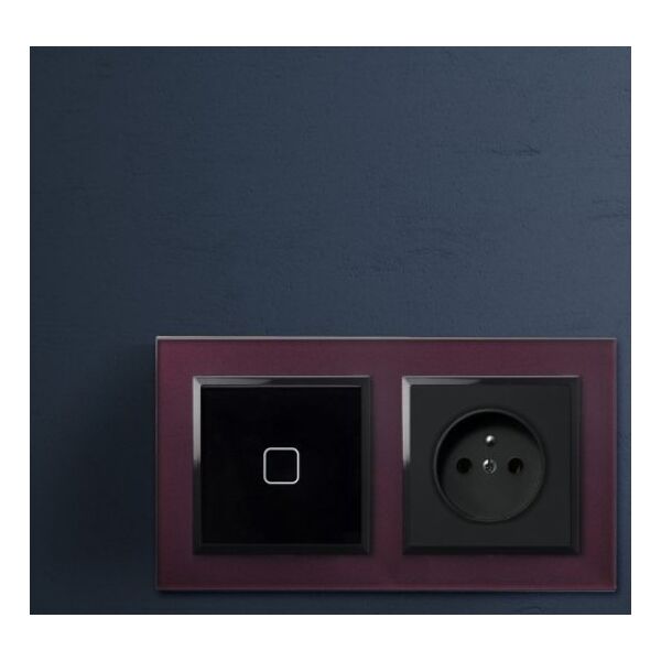 Ospel Łącznik dotykowy żaluzjowy Ospel Sonata Touch ŁPD-7RS/M/32 roletowy z podświetleniem 10AX 230V czarne szkło 13685083 5906729009513