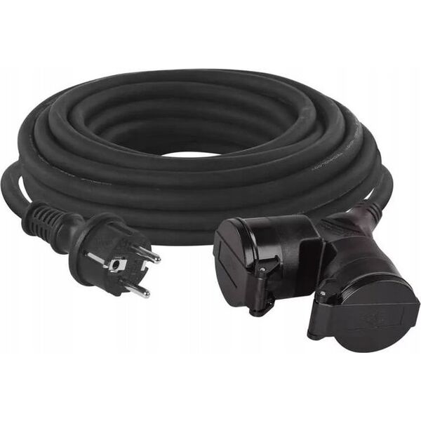 Emos Przedłużacz Emos P0601 2 gniazda 10m, 3 1,5mm guma 13685140 8592920069783